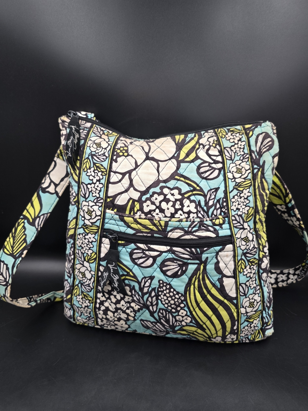 Vera Bradley Turquoise Floral Quilted Crossbody Bag